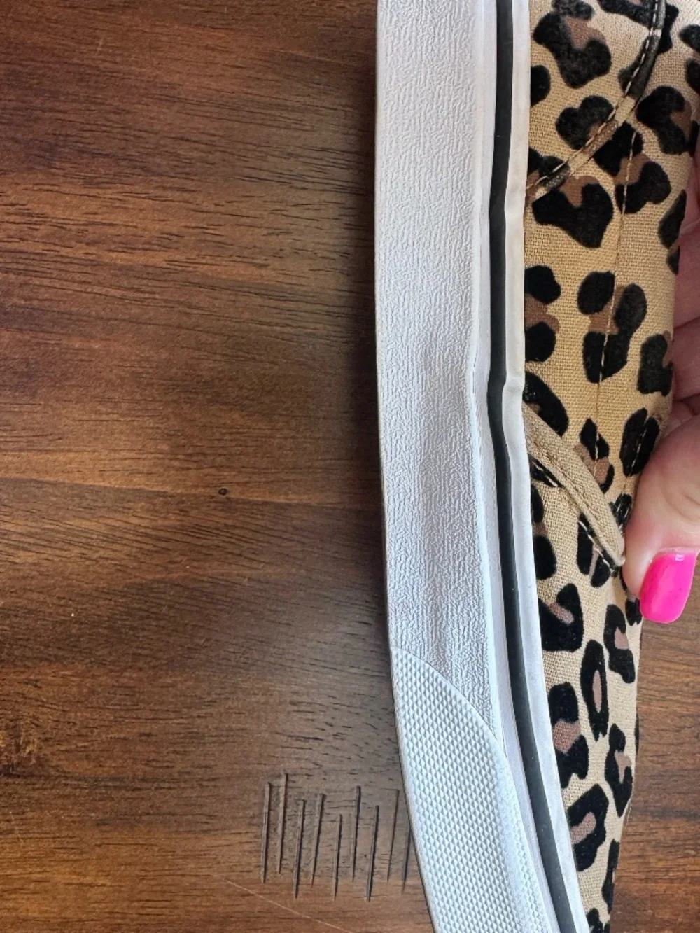 Girls Leopard Print Low Top Vans, Gently Used, Size Size 3 Girls,